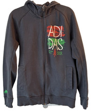 Adidas Men's Hoodie Gray Outdoor Graphic Full Zip Medium RARE Vintage Y2K