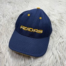 Vintage Adidas Men's Mesh Cap Baseball Hat Navy Yellow Embroidered Street