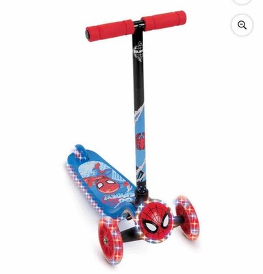 Marvel Spider-Man Kick Scooter Red Blue LED Lights