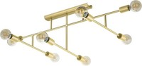 Eglo Deckenlampe Belsiana 1, 8 Flammige Deckenleuchte, Messing GebrüStet 98882