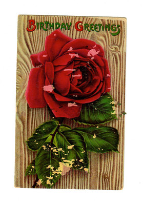 1911 Birthday Greetings Rose Postcard RPO Cancel Westminster MD   (PC066)