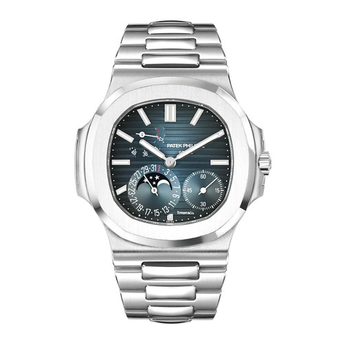 Patek Philippe Nautilus Watch 40MM Blue Index Hour Markers Dia...