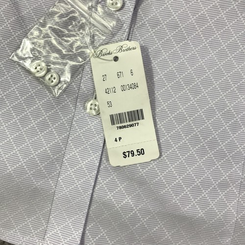 Brooks Brothers Shirt Womens 4P Petite White Lilac Geometric Button Down NWT - Picture 4 of 13