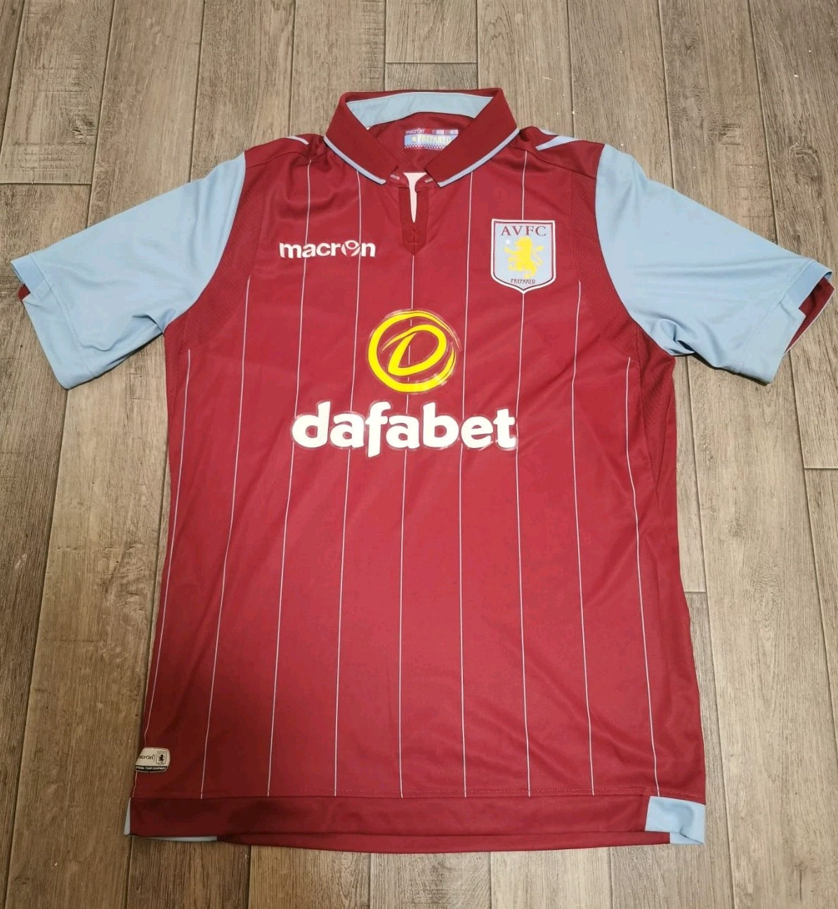 Aston Villa 2014-15 Home Jersey Adult Small S Claret Blue Football Kit