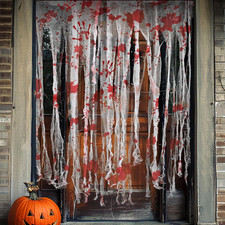 Halloween Decorations Extra Large Bloody Handprint Door Curtains 2 Pcs 85X59