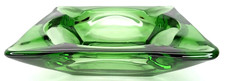 Vintage 1950s Anchor Hocking Glass Spearmint Medium Square Ashtray Made In USA
