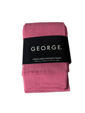 NEW- Size 12-16 George Pink Fleece Lined Footless Tights Pink