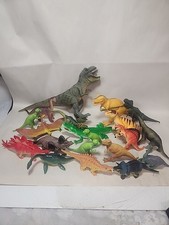 Dinosaurs Lot Of 20 Hard Plastic/Rubber Toys, Mixed Sizes  Brands.