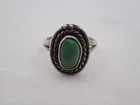 Vintage Native American Sterling Silver & Turquoise Size 8 Ring OB-11