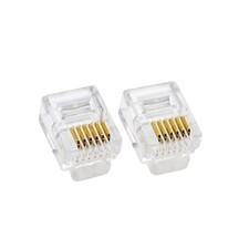 100 PACK 6P6C RJ12 Modular Plug, Telephone Plug, 6/6 Cord Connector, Phone