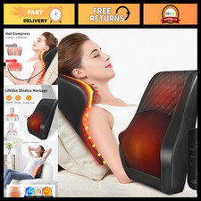3D Kneading Back Massager with Heat - Pain Relief Pillow for Neck, Shoulder, Leg