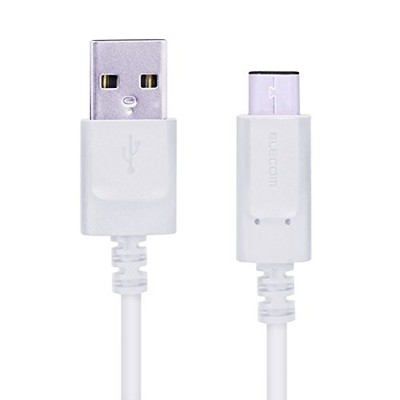 ELECOM USB Cable for Smartphones USB AC Certified Type-C 0.5m White