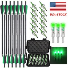 Hunting 20" Crossbow Bolts Arrows /OR 100grain Broadheads /OR LED Lighted Nock