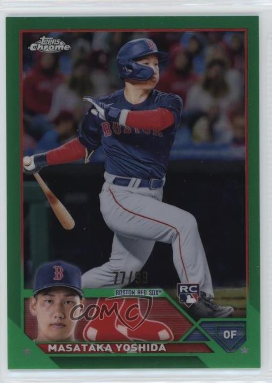 2023 Topps Chrome Green Refractor 77/99 Masataka Yoshida #167 Rookie RC 0ti4
