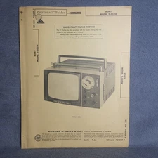 1963 Sony 5-303W Sams Photofacts 656 TV Service Manual Howard W. Sams & Co