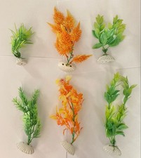 Aquarium Artificial Plastic Plants Decorations: 6 pcs Fish Tank Green Free Ship