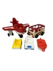 Vintage Fisher-Price Little People Mini Bus #141 Airplane Police Car Boat Lot