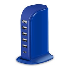 USB Charging Station , 6 Ports Charging Blocks, USB Power Hub with C Port, Ch...