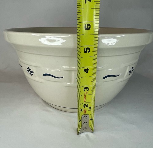 LONGABERGER Pottery Woven Traditions Classic Blue 10” Mixing Bowl - Picture 2 of 16