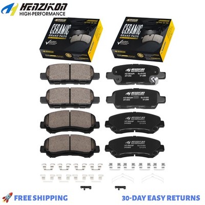 Front Rear Ceramic Brake Pads w/Hardware Kit for Nissan Sentra Maxima Juke