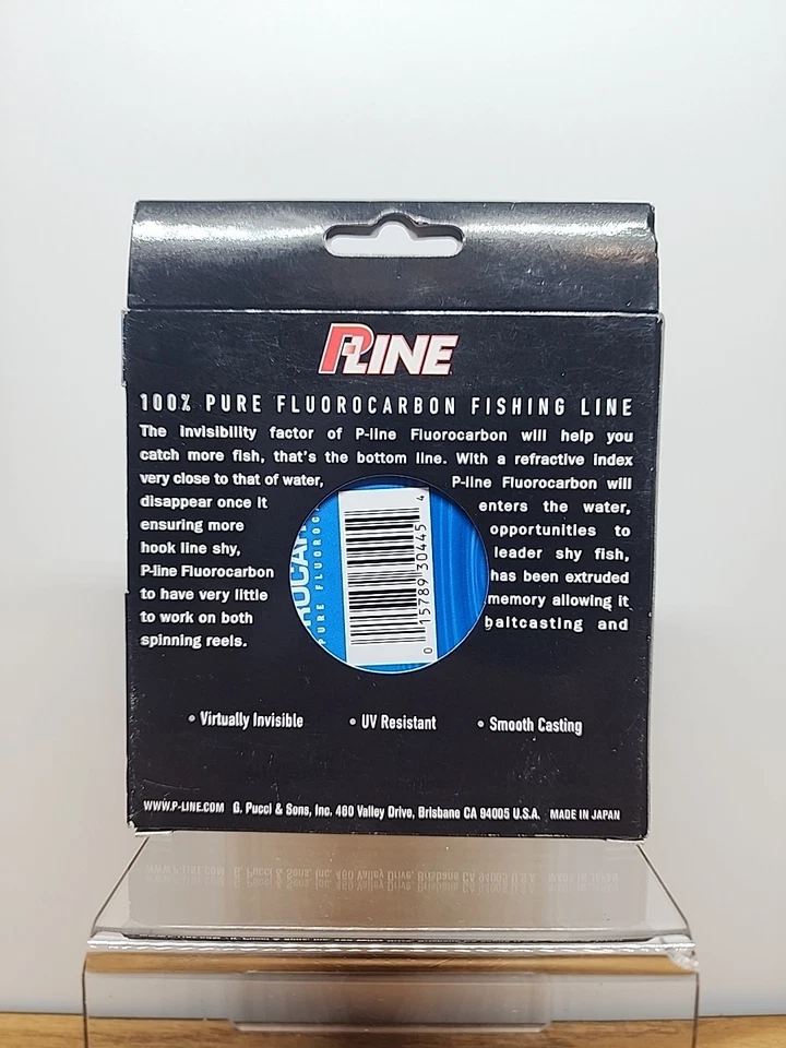 Línea de pesca transparente 100 % fluorocarbono puro P-Line 250 yardas - 12 lb. Prueba Foto 3 de 4