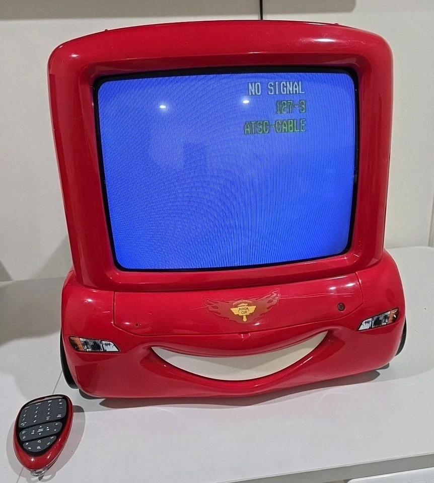 Disney Cars Lightning McQueen C1310ATV CRT TV with Remote Tested/Works - Image 2 of 4