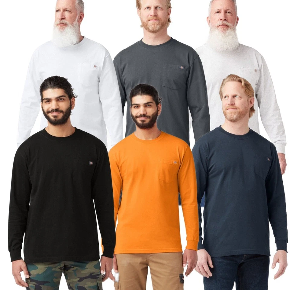 Dickies Men's T-Shirt Heavyweight Pocket Long Sleeve Relaxed Fit T-Shirt WL450