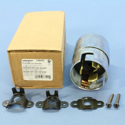 Armored Hartlock Plug Twist Turn 50A 250V Grounding California Arrow Hart CS8265