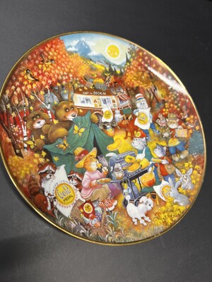 Franklin Mint Bill Bell Cat Porcelain Plate  Flapjack Feast 