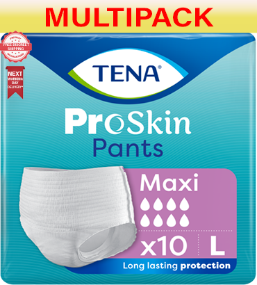 TENA Proskin Pants Maxi - Large - Case - 4 Packs of 10 - Incontinence Pants - Picture 1 of 10