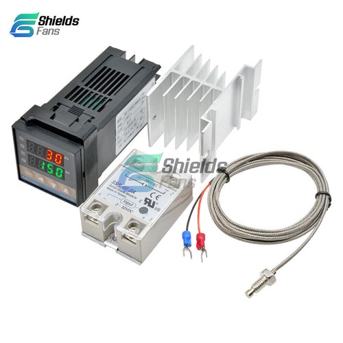 REX-C100 Digital PID Temperaturregler Eingestellt+K Thermoelement+SSR 40DA Relay