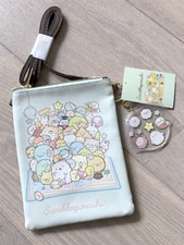 Sumikko Gurashi SanX Shoulder Bag Pochette with Charm Light Blue 20cm x 15cm New