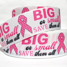 GROSGRAIN RIBBON 5/8", 7/8", 1.5"  3" Breast Cancer Awareness Big Small Printed