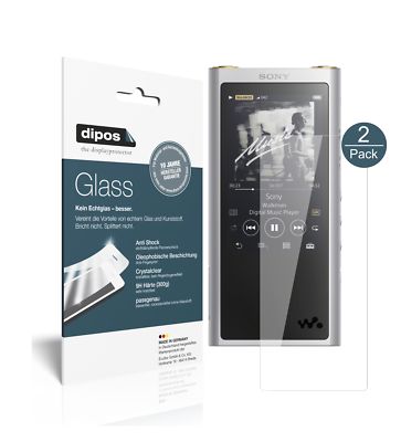 2x Schutzfolie für Sony NW-ZX300 (MP3-Player) - Anti-Shock 9H Folie dipos Glass