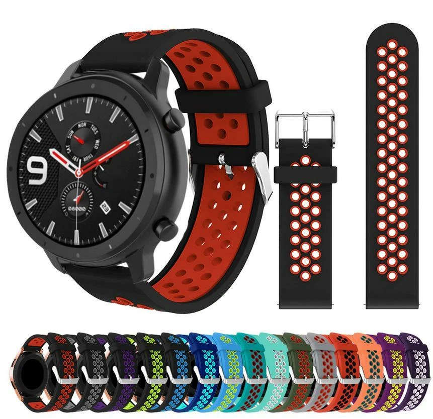 Sport Armband 22mm für GARMIN Venu 2 Vivoactive 4 45mm Forerunner 255 Silikon - Bild 2 von 3