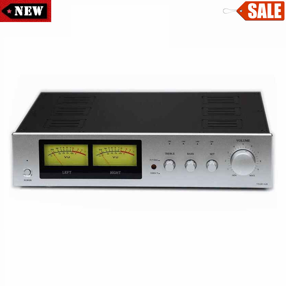 A20 HiFi Power Amplifier Version Treble Bass Double VU Meter 200W+200W #F22