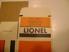 Lionel Licensed 3484 Operating Box Car Reproduction Box