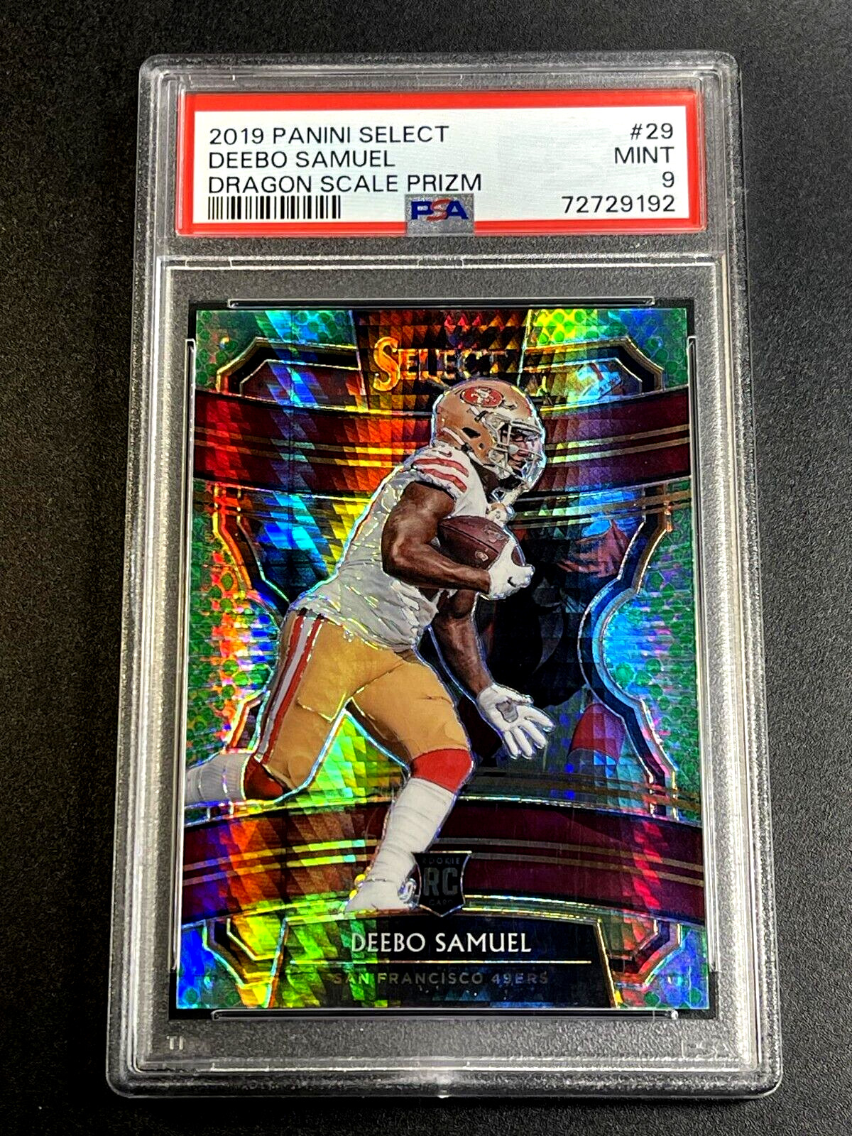 DEEBO SAMUEL 2019 PANINI SELECT #29 DRAGON SCALE PRIZM ROOKIE RC /88 PSA 9 49ERS