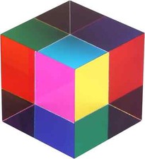 CMY Mixing Color Cube 50Mm 2.0 Inch Colorful Acrylic Cmycube Prism for Home