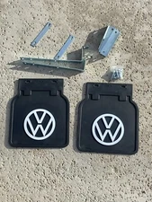 MUD FLAPS FITS VW BUS BLACK WITH WHITE LOGO 211821805BLK FREE SHIPPING