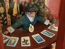 Gypsy Queen Tarot Card Reader -Artist Dixie Lubin's Assemblage Outsider Folk Art
