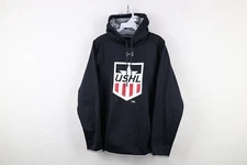 Under Armour Mens Small Distressed USHL United States Hockey League Hoodie Black