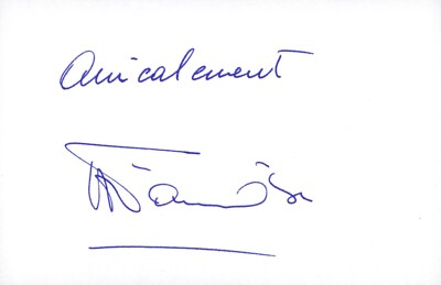 Handsigniertes Autogramm von Annie Famose - SKIRENNLÄUFERIN