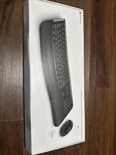 DELUX Bluetooth Wireless Split Ergonomic Keyboard Mouse Set Combo w/ Palm Rest