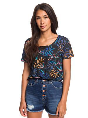 Roxy Frauen T-Shirt Beach Summer Party (Anthracite Wild Leav)