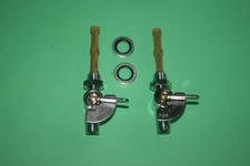 TRIUMPH NORTON BSA MAIN AND RESERVE CHROME 1/4  FUEL TAPS VITON  60-4511 60-4512