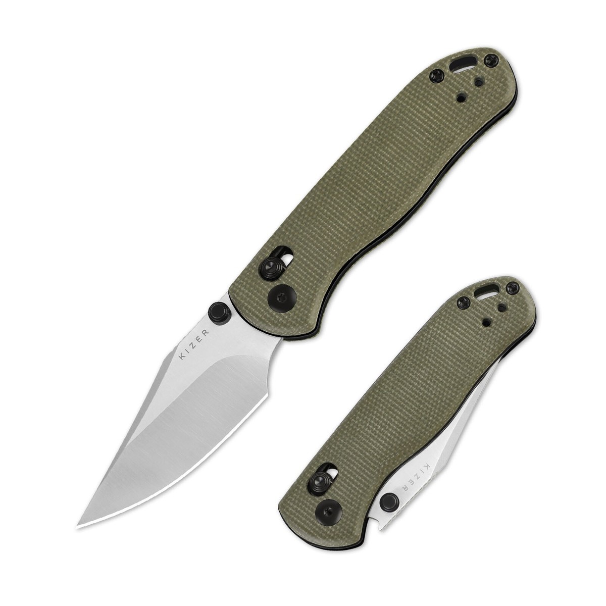 Kizer Drop Bear 2 Folding Pocket Knife Nitro-V Blade Micarta