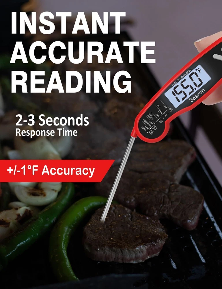 Meat Thermometer,Digital Food Thermometer with Instant Read Out,Backlight and...