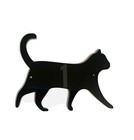 Cat Walking Door House Number Sign Plaques in Black