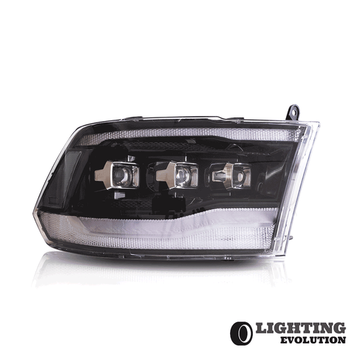 Fit Dodge Ram 09-18 1500 2500 3500 Black LED/DRL w/Dynamic Projector Headlights - Picture 2 of 18